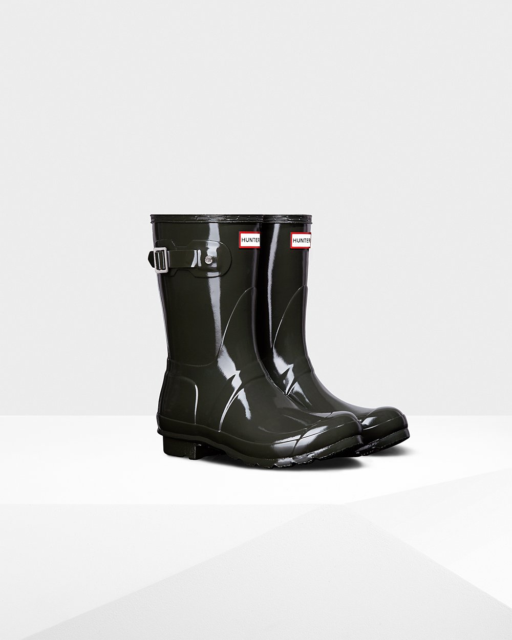 Hunter Mujer Original Gloss - Botas de Lluvia Verde Oscuro Oliva - 916-MRWTZN